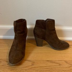 Brown heeled boots